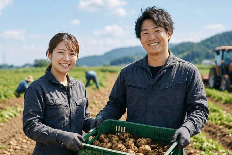 スーパーで働く男性